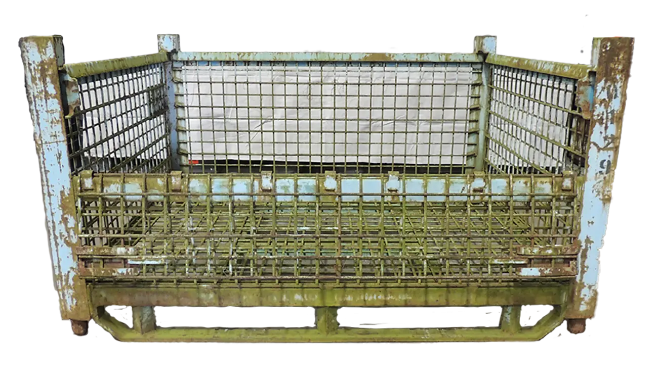 Used BCD 54" x 48" x 30" Wire Basket 54" Side - 1 Drop Door - Image 2