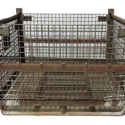 Used BCD 54″ x 48″ x 38″ Wire Basket 54″ Side – 2 Drop Doors