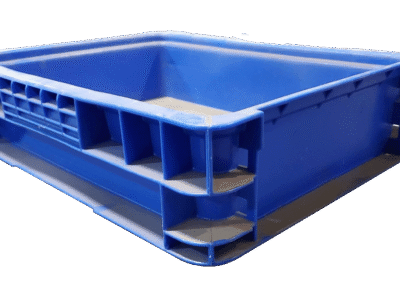 Used BCD  15" x 12" x 4" Blue Hand Tote Reinforced Bottom