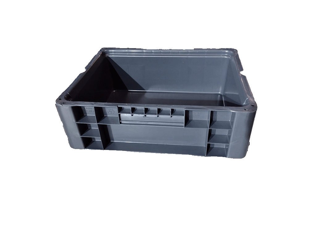 New Schaefer 15" x 12" x 5" Gray Hand Tote Smooth Bottom - Image 3