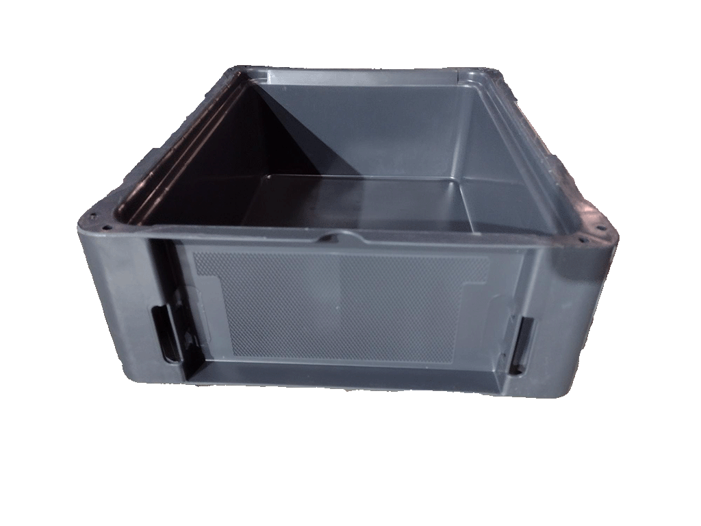 New Schaefer 15" x 12" x 5" Gray Hand Tote Smooth Bottom - Image 4