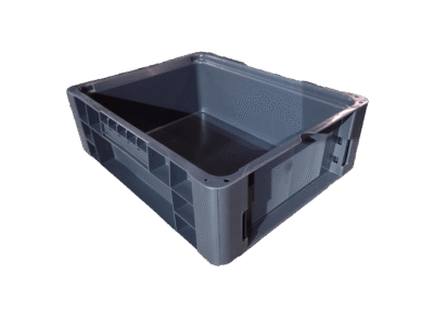New Schaefer 15" x 12" x 5" Gray Hand Tote Smooth Bottom