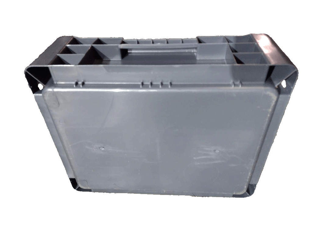 New Schaefer 15" x 12" x 5" Gray Hand Tote Smooth Bottom - Image 2