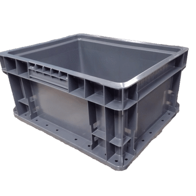 New Schaefer 15″ x 12″ x 7″ Gray Hand Tote Smooth Bottom