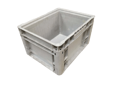 Used BCD  15" x 12" x 8" Gray Hand Tote Smooth Bottom