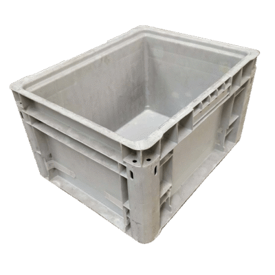 Used BCD  15″ x 12″ x 8″ Gray Hand Tote Smooth Bottom