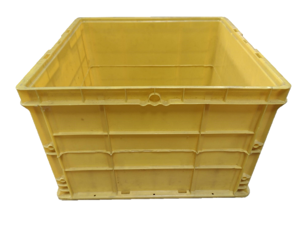 Used BCD 24" x 22" x 16" Yellow Cut/Weld Hand Tote Reinforced Bottom - Image 4