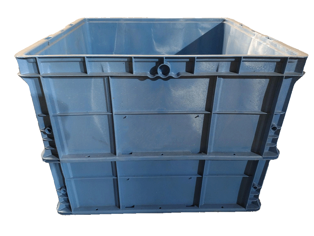 Used BCD 24" x 22" x 18" Blue Cut/Weld Hand Tote Reinforced Bottom - Image 4