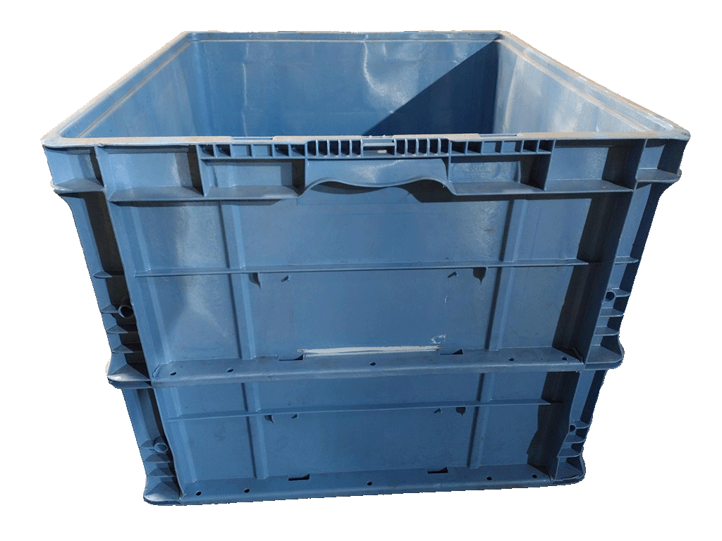 Used BCD 24" x 22" x 18" Blue Cut/Weld Hand Tote Reinforced Bottom - Image 2