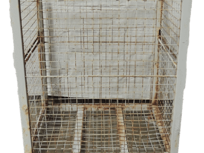 40.5X34.5X51-WB2D34-3-1 Used BCD 40.5" x 34.5" x 51" Wire Basket 34" Side - 2 Drop Doors