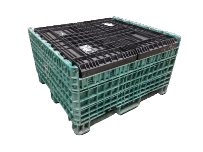 4548-48-RMC-3 Reconditioned BCD 45" x 48" x 48" Mixed Color Collapsible Bulk Container