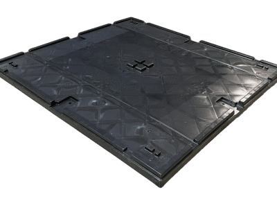 New Monoflo 45" x 48" x 3" All Black Journey Style Lid