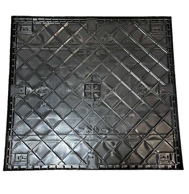 New Monoflo 45" x 48" x 3" All Black Journey Style Lid - Image 4
