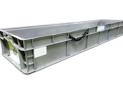Used BCD  55" x 15" x 7" Gray Cut/Weld Hand Tote Smooth Bottom