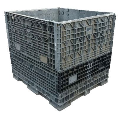 Reconditioned BCD 56″ x 48″ x 50″ Mixed Color All Good Runner Bulk Container-2 Drop Doors