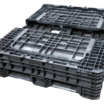 New Buckhorn 57″ x 48″ x 34″ All Black Bulk Container-4 Drop Doors