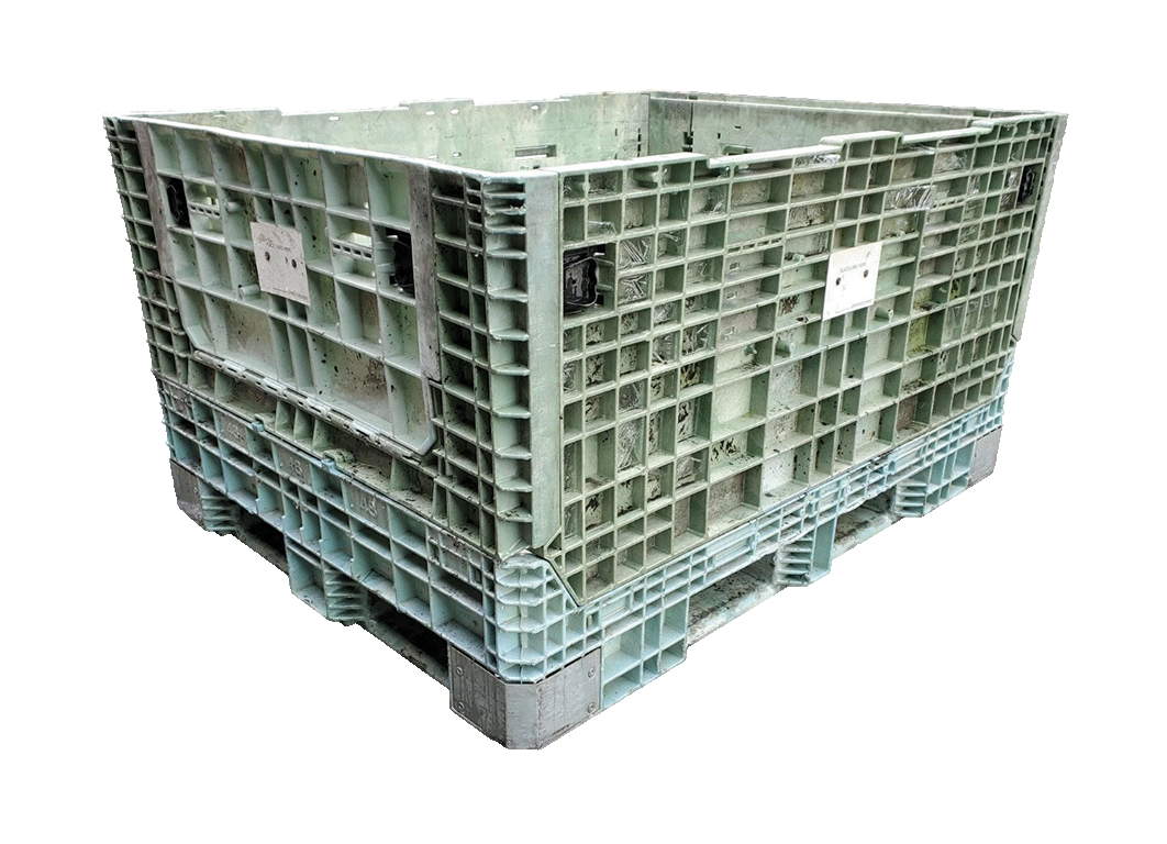 Reconditioned BCD 62" x 48" x 34" Mixed Color 48" Side Bulk Container - 2 Drop Doors