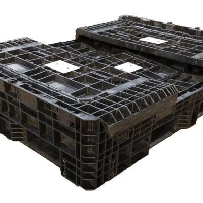 New Buckhorn 64″ x 48″ x 34″ All Black Bulk Container-4 Drop Doors