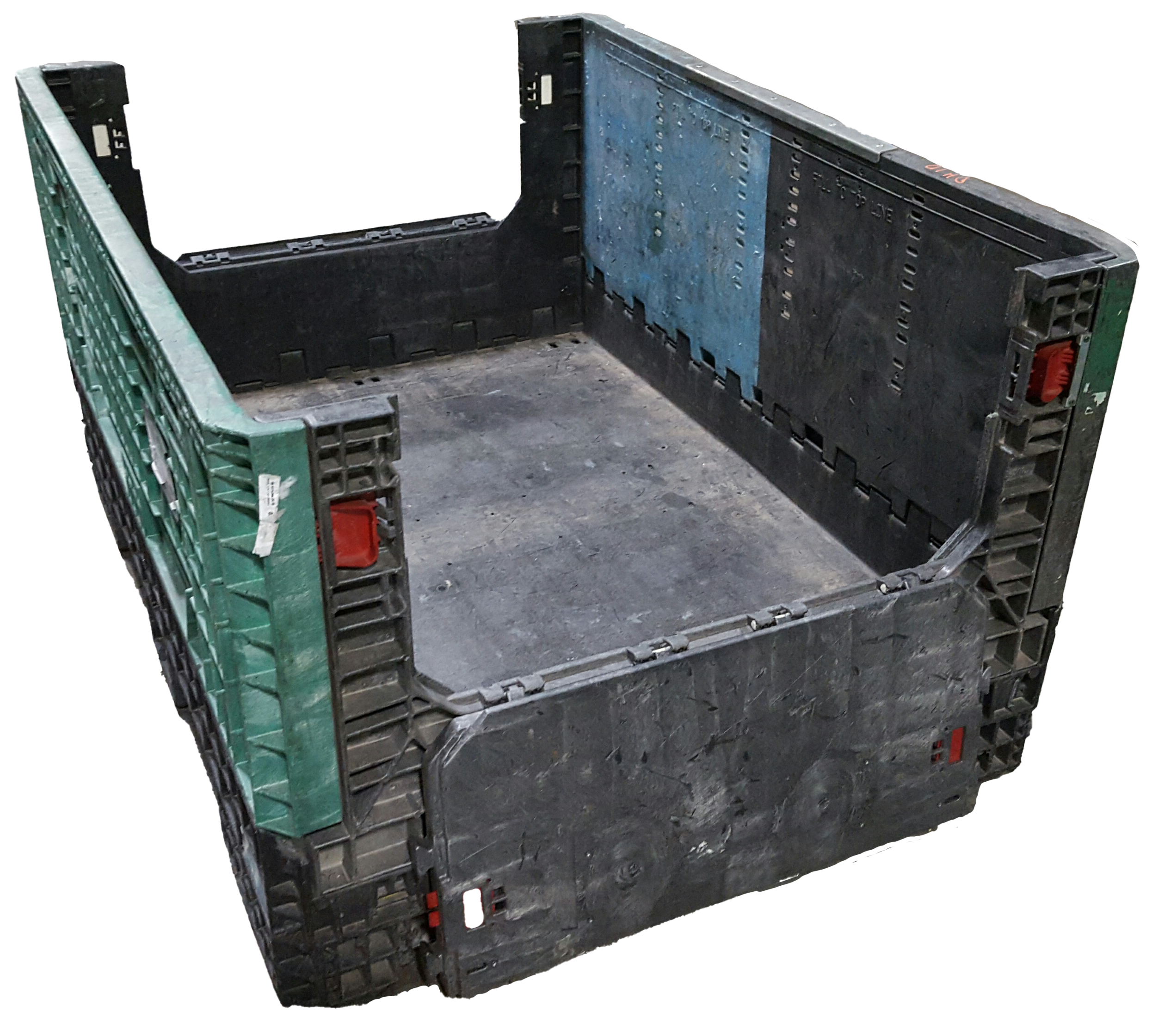 Reconditioned BCD 64" x 48" x 34" Mixed Color 48" Side Bulk Container - 2 Drop Doors - Image 3