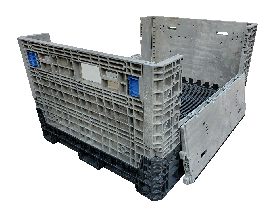 Reconditioned BCD 64" x 48" x 34" Mixed Color 64" Side Bulk Container - 2 Drop Doors - Image 3