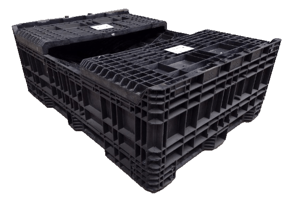 Reconditioned BCD 64" x 48" x 44" Mixed Color Bulk Container - 2 Drop Doors - Image 3