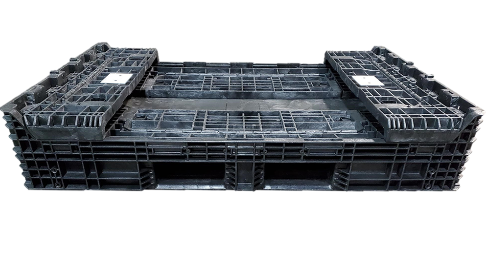 New Buckhorn 70" x 48" x 25" All Black Door Bulk Container - 4 Drop Doors - Image 5