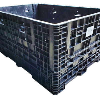 New Buckhorn 70″ x 48″ x 34″ All Black Bulk Container-4 Drop Doors