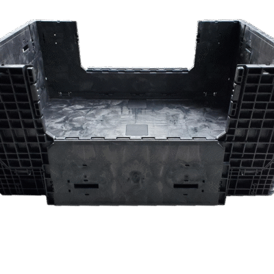 New Buckhorn 70″ x 48″ x 34″ All Black Bulk Container-4 Drop Doors