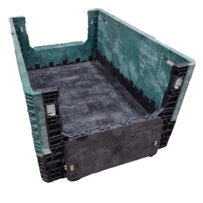 Reconditioned BCD 70″ x 48″ x 34″ Mixed Color All Good Runner Bulk Container-2 Drop Doors 48″ Side