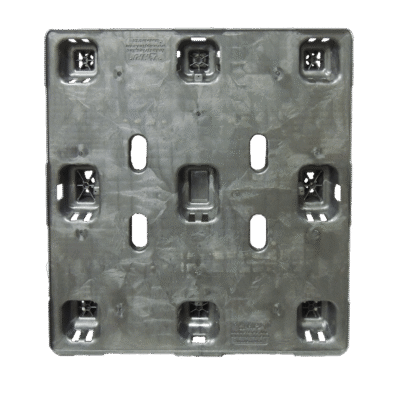 New  45″ x 48″ Black SMR Nestable 9 Leg Pallet