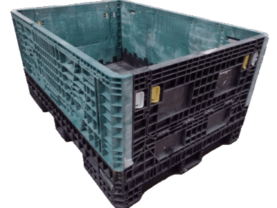 Reconditioned BCD 70" x 48" x 34" Mixed Color All Good Runner Collapsible Bulk Container-2 Drop Doors 48" Side