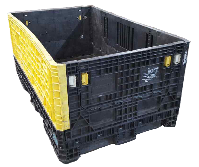 Reconditioned BCD 78" x 48" x 34" Mixed Color Bulk Container - 2 Drop Doors