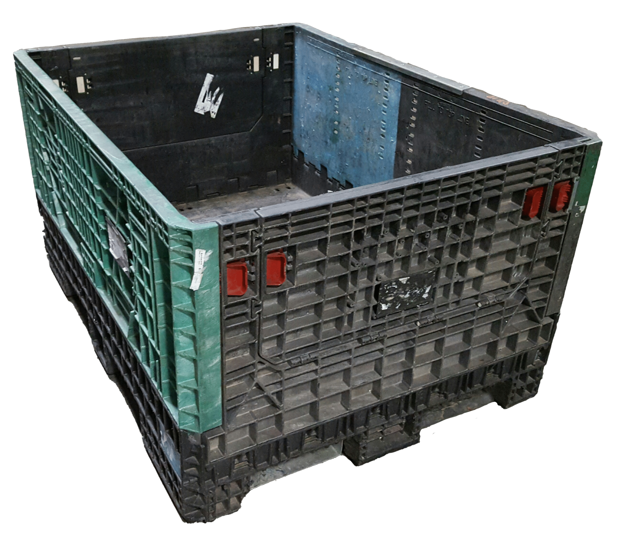 Reconditioned BCD 64" x 48" x 34" Mixed Color 48" Side Bulk Container - 2 Drop Doors