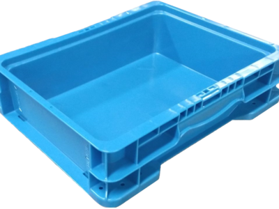New Monoflo 15" x 12" x 4" Blue Hand Tote Smooth Bottom