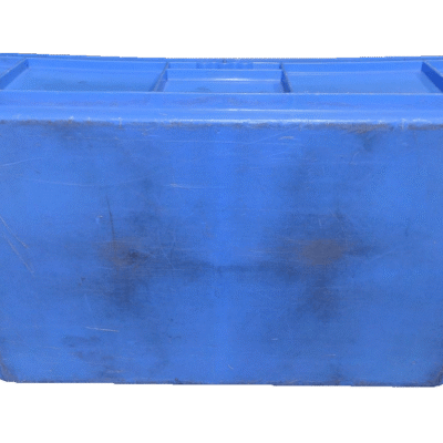 Used BCD  24″ x 16″ x 7″ Blue Hand Totes Smooth Bottom w/Hand Holes
