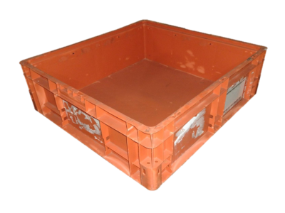 Used BCD  24" x 22" x 7" Orange Hand Tote Reinforced Bottom