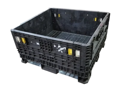 4548-25 RABAGOR-HDR (NB1) Reconditioned BCD HDR/HDRNV 45" x 48" x 25" All Black All Good Original Runner Collapsible Bulk Container