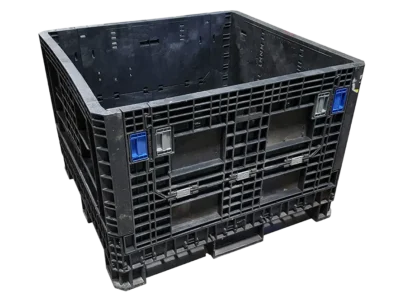 4548-34 RABAGORHDRNV-HDRNV (1) Reconditioned BCD HDR/HDRNV 45" x 48" x 34" All Black All Good Original Runner Collapsible Bulk Container