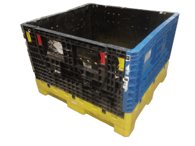 Reconditioned BCD 45" x 48" x 34" Mixed Color All Good Runner Collapsible Bulk Container