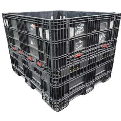 Reconditioned BCD 56″ x 48″ x 42″ All Black All Good Runner Bulk Container-4 Drop Doors