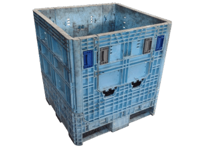 Reconditioned BCD 30" x 32" x 34" All Blue All Good Runner Collapsible Bulk Container