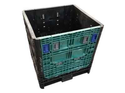 Reconditioned BCD 30" x 32" x 34" Mixed Color All Good Runner Collapsible Bulk Container