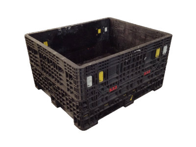Reconditioned BCD 40" x 48" x 25" All Black Collapsible Bulk Container