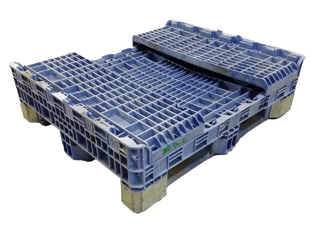 Reconditioned BCD 40" x 48" x 25" Mixed Color No Drop Door Bulk Container - Image 2