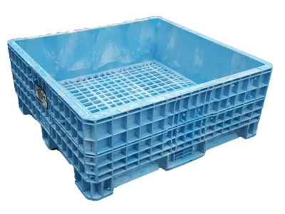 Reconditioned BCD 45" x 48" x 19" All Blue Fixed Wall All Good Runner Bulk Container