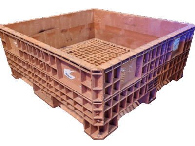 Reconditioned BCD 45" x 48" x 19" All Orange Fixed Wall Bulk Container