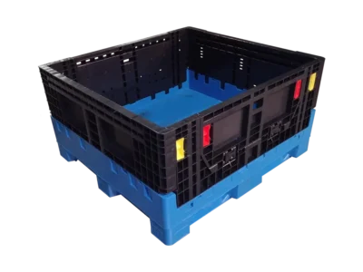 New Monoflo 45" x 48" x 25" Blue Base Black Wall Collapsible Bulk Container