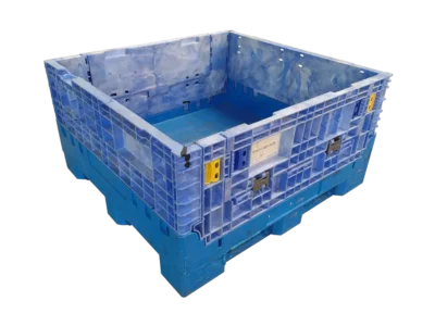 Reconditioned Buckhorn BN 45" x 48" x 25" All Blue All Good Runner Collapsible Bulk Container