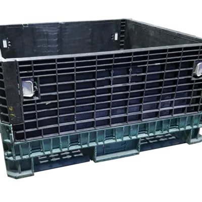 Reconditioned BCD 45″ x 48″ x 25″ Green Base Black Wall Bulk Container-No Drop Doors