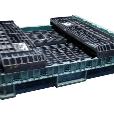Reconditioned BCD 45″ x 48″ x 25″ Green Base Black Wall Bulk Container-No Drop Doors